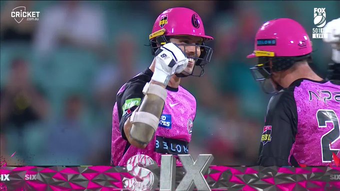 Ben Dwarshuis might have just hit the biggest six of the summer! 📹 Credits: Twitter/BBL