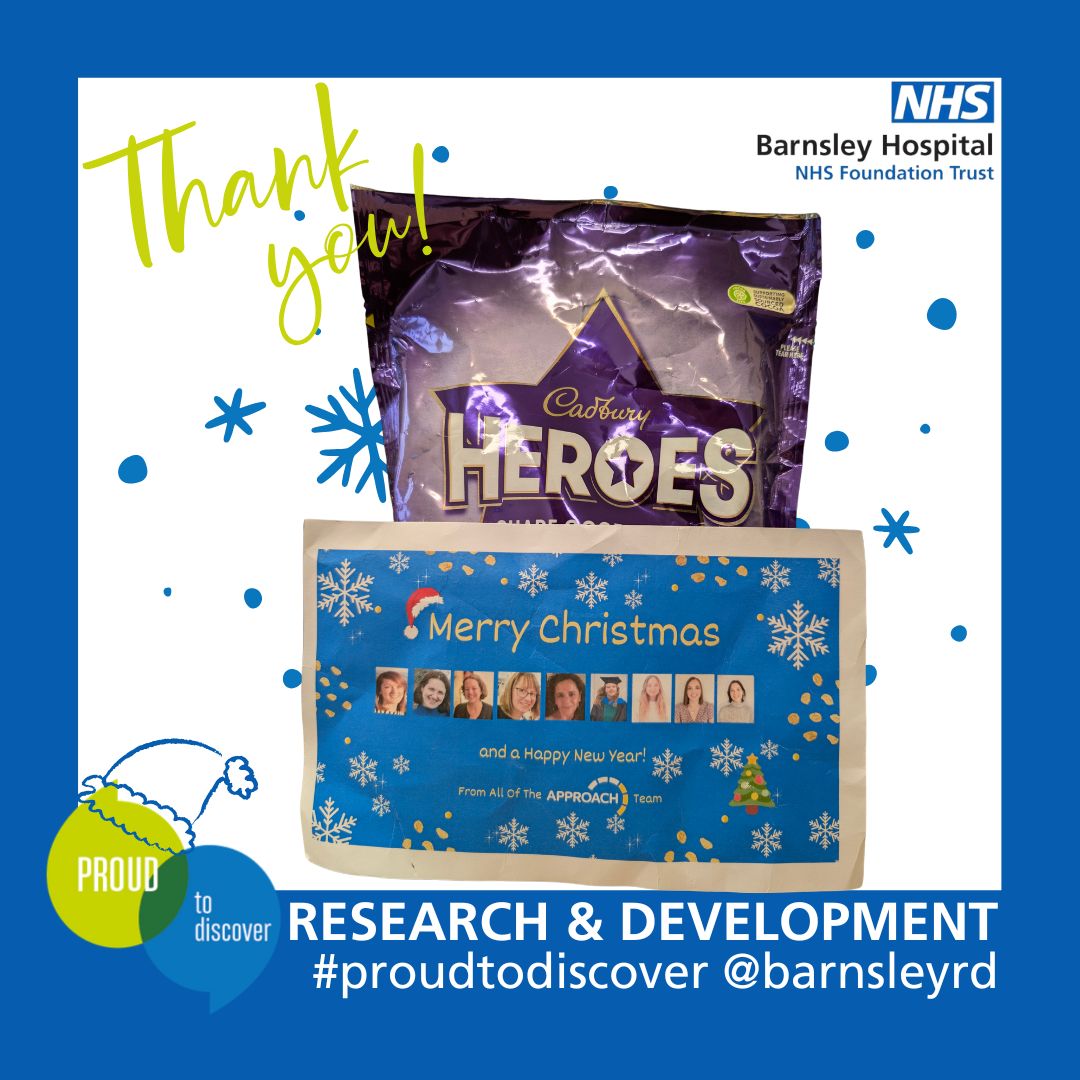 Research & Development @ Barnsley Hospital (@barnsleyrd) on Twitter photo Thank you to our colleagues at <a href="/ApproachRCT/">APPROACH RCT</a> for the chocolates and lovely card. 🤩🎄🎅
#ProudToDiscover <a href="/BarnsleyRD/">Research & Development @ Barnsley Hospital</a> Thank you to our colleagues at <a href="/ApproachRCT/">APPROACH RCT</a> for the chocolates and lovely card. 🤩🎄🎅
#ProudToDiscover <a href="/BarnsleyRD/">Research & Development @ Barnsley Hospital</a>