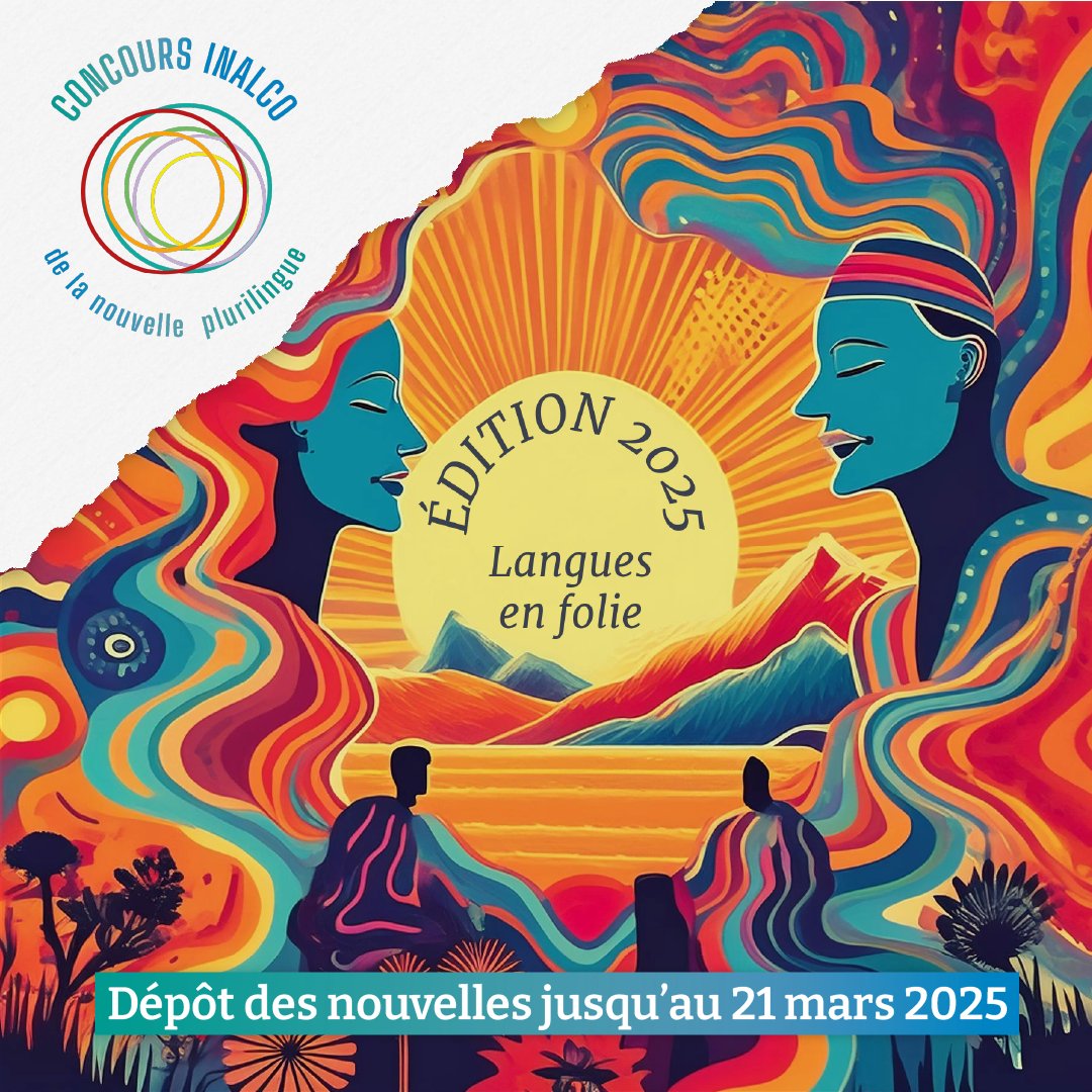 Inalco's tweet photo. La 5e édition du Concours Inalco de la nouvelle plurilingue est toujours en cours ! Les étudiants francophones du monde entier sont invités à déposer en ligne leur nouvelle ou leur œuvre numérique sur le thème "Langues en folie" jusqu'au 21 mars 2025.
🔗 https://t.co/6SuHp5ddD7 https://t.co/03cIF44BLC