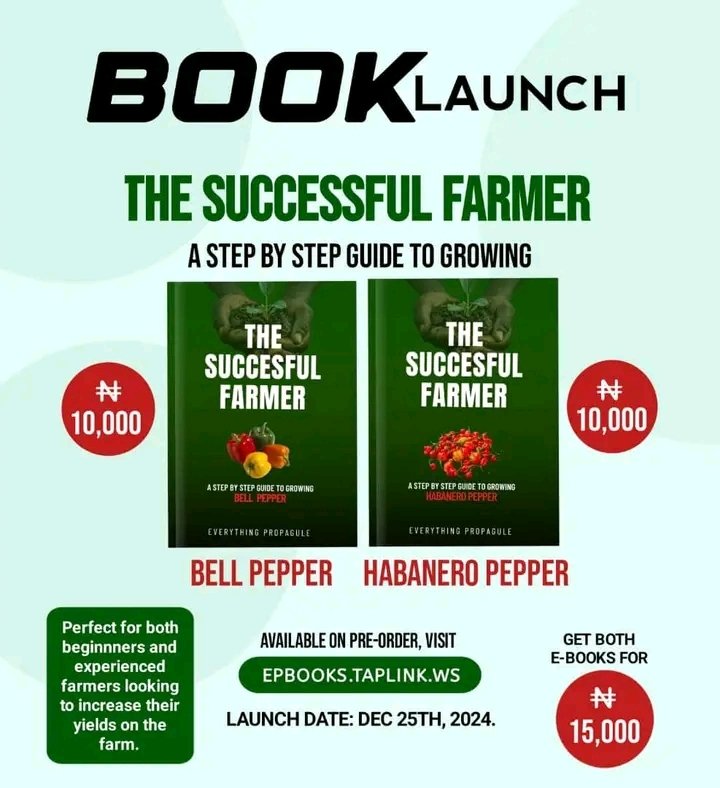 agric_the48094's tweet photo. The successful farmer; a step by step guide to successful farming
https://t.co/M9shrRbEiu
Check our website for more details.
βοΈ: 07014278603, 09154291827
π: Ibadan
βοΈ: 08074900960, 07043202459
π: Abeokuta #everythingpropaguleofficial #everythingpropagule #ebooks #habanero https://t.co/7FvOYVRyDE