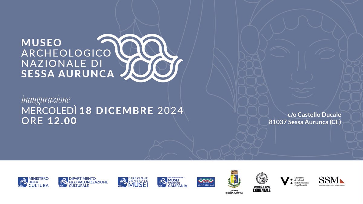 #Savethedate: Museo archeologico nazionale di Sessa Aurunca, inaugurazione il 18 dicembre 2024.