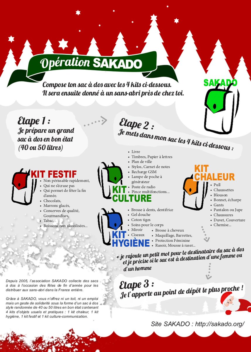 Cette année encore <a href="/ADMR_34/">ADMR34</a>  soutient #SAKADO 
Déposer vos sacs à dos remplis d’articles utiles dans les maisons de services #ADMR 
Retrouvez les points de dépôt les plus proches de chez vous sur : admr34.fr
Merci pour votre générosité et votre mobilisation
<a href="/ADMRun/">ADMR</a>