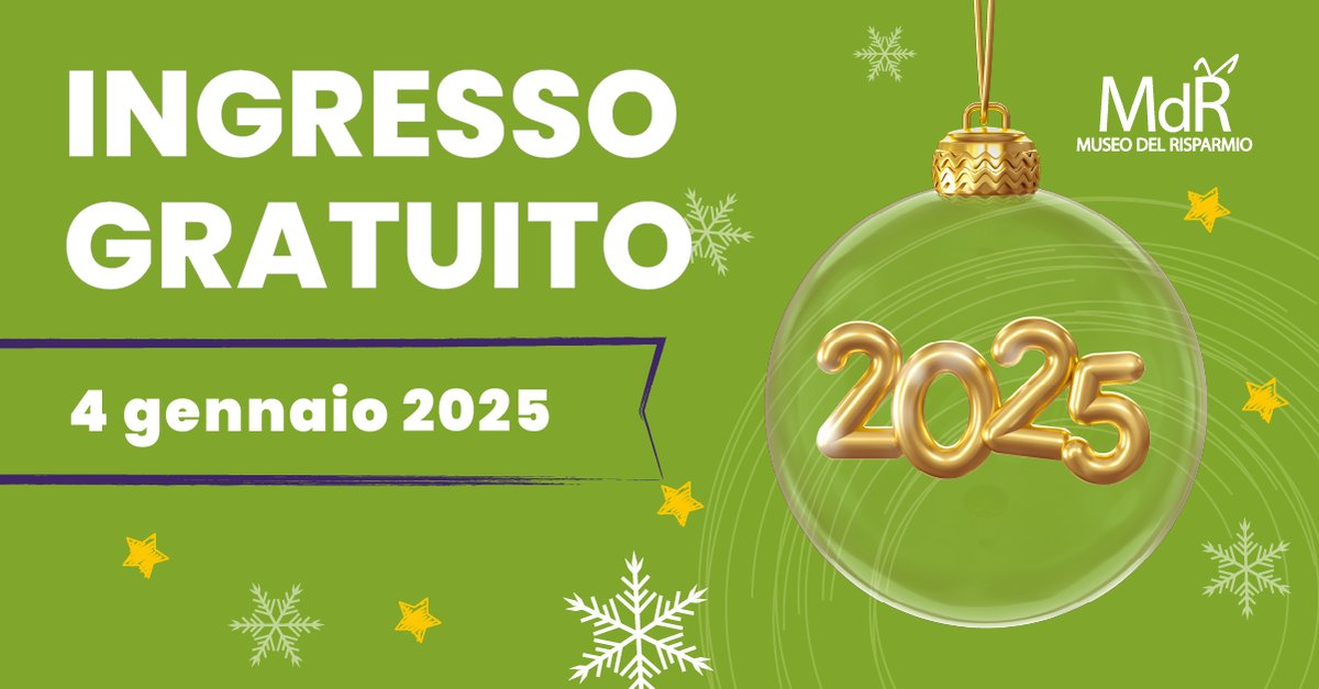 Anche domani, sabato 4 gennaio, vi aspettiamo al Museo dalle 10 alle 19 con 𝐋’𝐈𝐍𝐆𝐑𝐄𝐒𝐒𝐎 𝐆𝐑𝐀𝐓𝐔𝐈𝐓𝐎! #MdR #torino #ingressogratuito