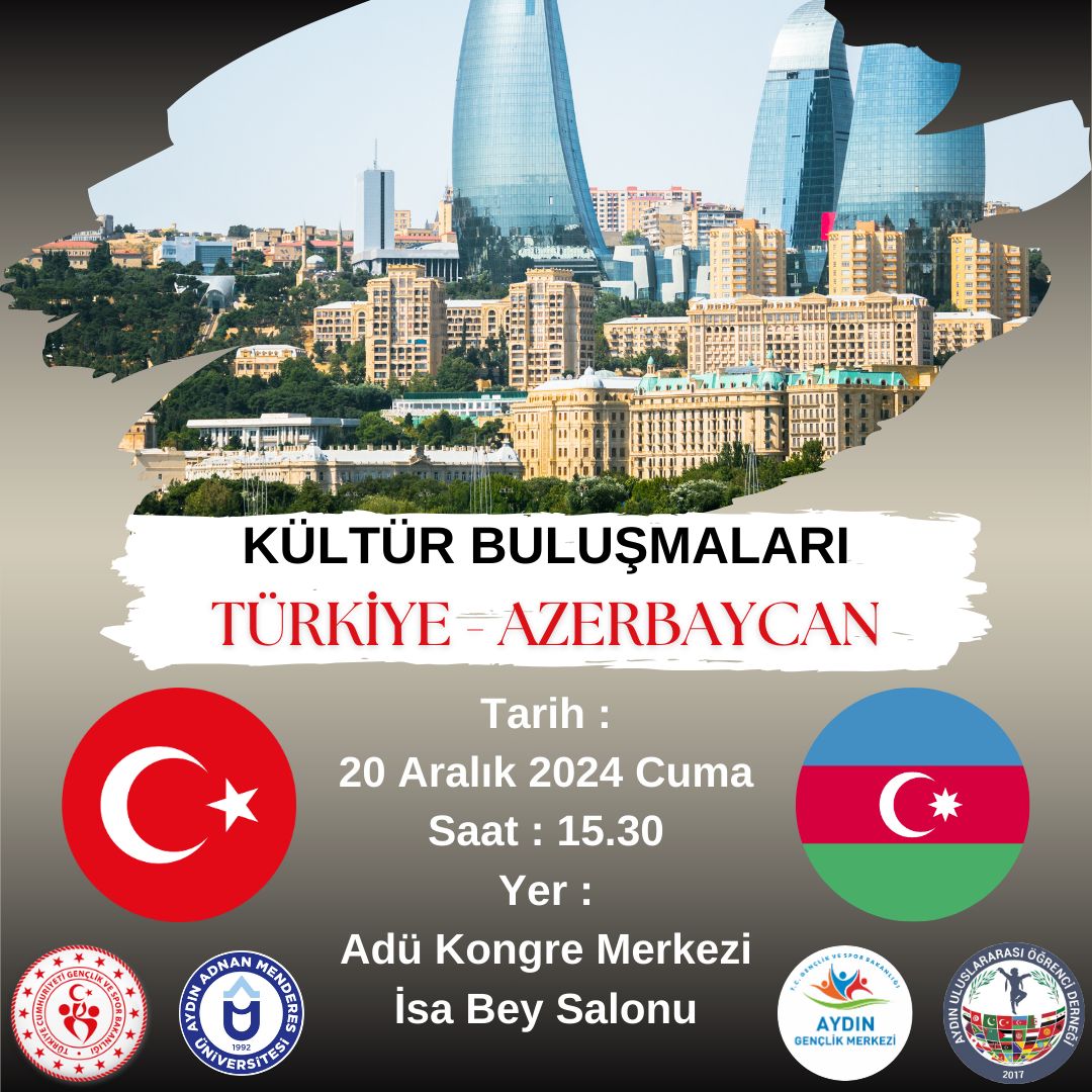 GSB_AydinGM's tweet photo. ADÜ Genç Ofisimiz tarafından 'Üniversite Genç Ofisler Kültür Buluşmaları' programı kapsamında Azerbaycan kültür buluşması gerçekleştiriyoruz. 🇹🇷🇦🇿

📍Aydın Adnan Menderes Üniversitesi Kongre Merkezi İsa Bey Salonu
20 Aralık 2024 / 15.30 https://t.co/9ogdG5wmk1