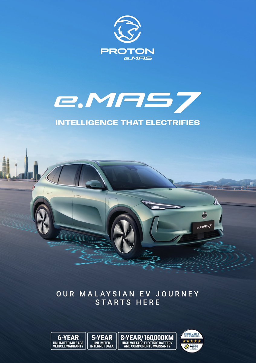 xndiago's tweet image. Malaysian/Proton 1st EV the e.MAS 7 launched!!🥳

5 ⭐️ Asean NCAP &amp;amp; 5 colors available; Lithium White, Turquoise Green, Slate Grey, Platinum Silver &amp;amp; my personal fav Quartz Rose (pink!😍)

#PROTONeMAS #PROTONeMAS7 #eMAS7 #PROTONEV #INSPIRINGCONNECTIONS