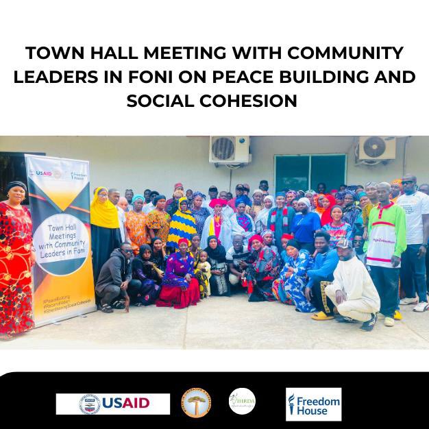 WomenInLiberat1's tweet photo. We are excited to gather 90 community leaders in #Foni to discuss peace building and social cohesion within the region. 

Our special appreciation to @freedomhouse for supporting this very important Town Hall meeting through @IHRDAfrica. https://t.co/MzVeph8fiy