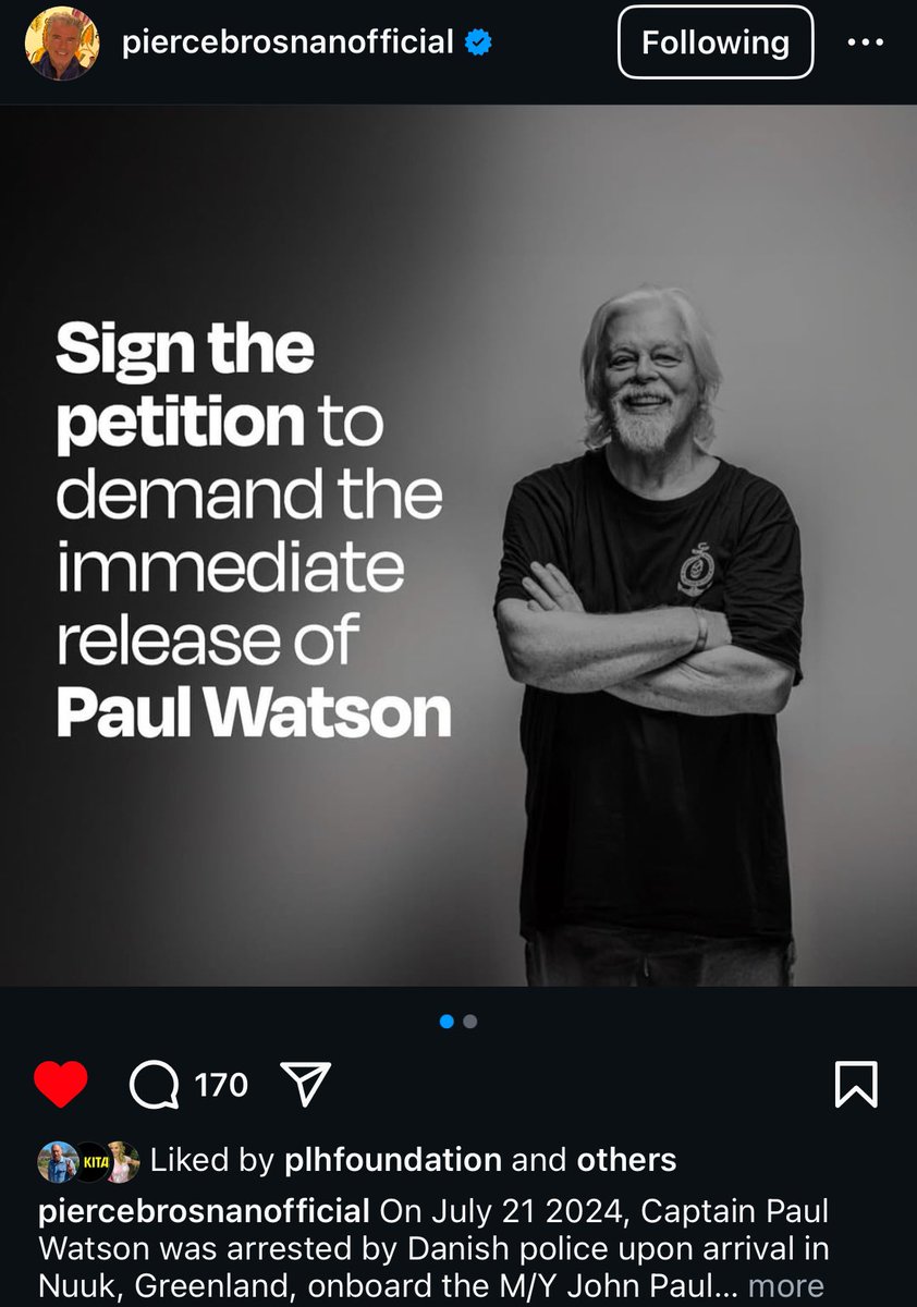 Thank you so much <a href="/PierceBrosnan/">Pierce Brosnan</a> 💙💙 #FreePaulWatson