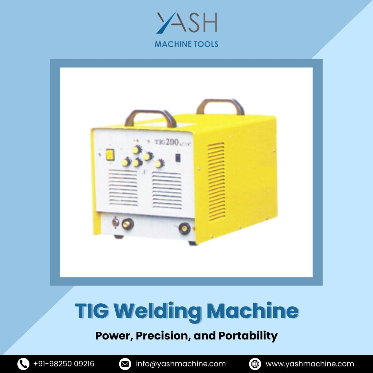 yashmachinetool's tweet image. Advanced #TIGWeldingMachine with inverter technology delivers efficiency &amp;amp; portability. Ideal for various metals, it ensures precise seams, high performance, &amp;amp; protection against voltage issues.

visit - yashmachine.com/product/weldin…

#YashMachineTools #WeldingMachine
