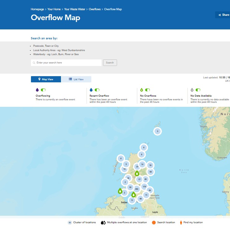 NEWS: Scottish Water’s first online overflow map, showing near real-time data from waste water overflows across the country, has been launched and is now live and available for public use.

Read: scottishwater.co.uk/About-Us/News-…