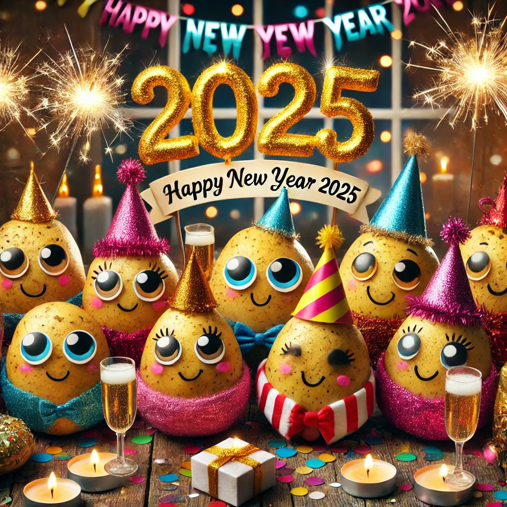 🎉 Frohes Neues Jahr! 🥔✨

Danke für ein erfolgreiches Jahr &amp; die gute Zusammenarbeit! Auf ein weiteres Jahr voller Kartoffelgenuss, Innovation und Erfolg.💪 Wir wünschen Ihnen 2025 Gesundheit, Erfolg und viele großartige Kartoffelideen! 🥂

#HappyNewYear #Kartoffelliebe #2025