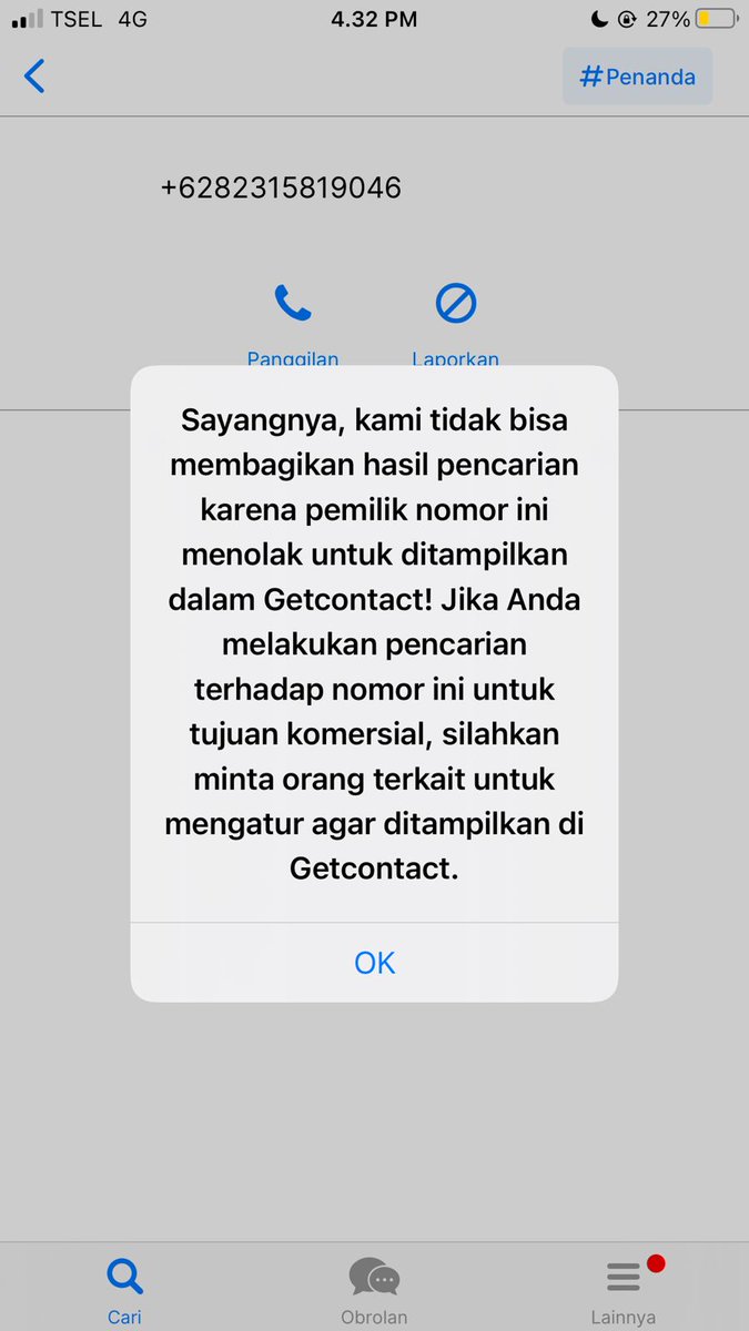 dickysptrr's tweet photo. temen gue berinisiatif cek nomornya di get contact. ternyata mereka nggak menampilkan nomornya di get contact. https://t.co/hQp0HEBqtU