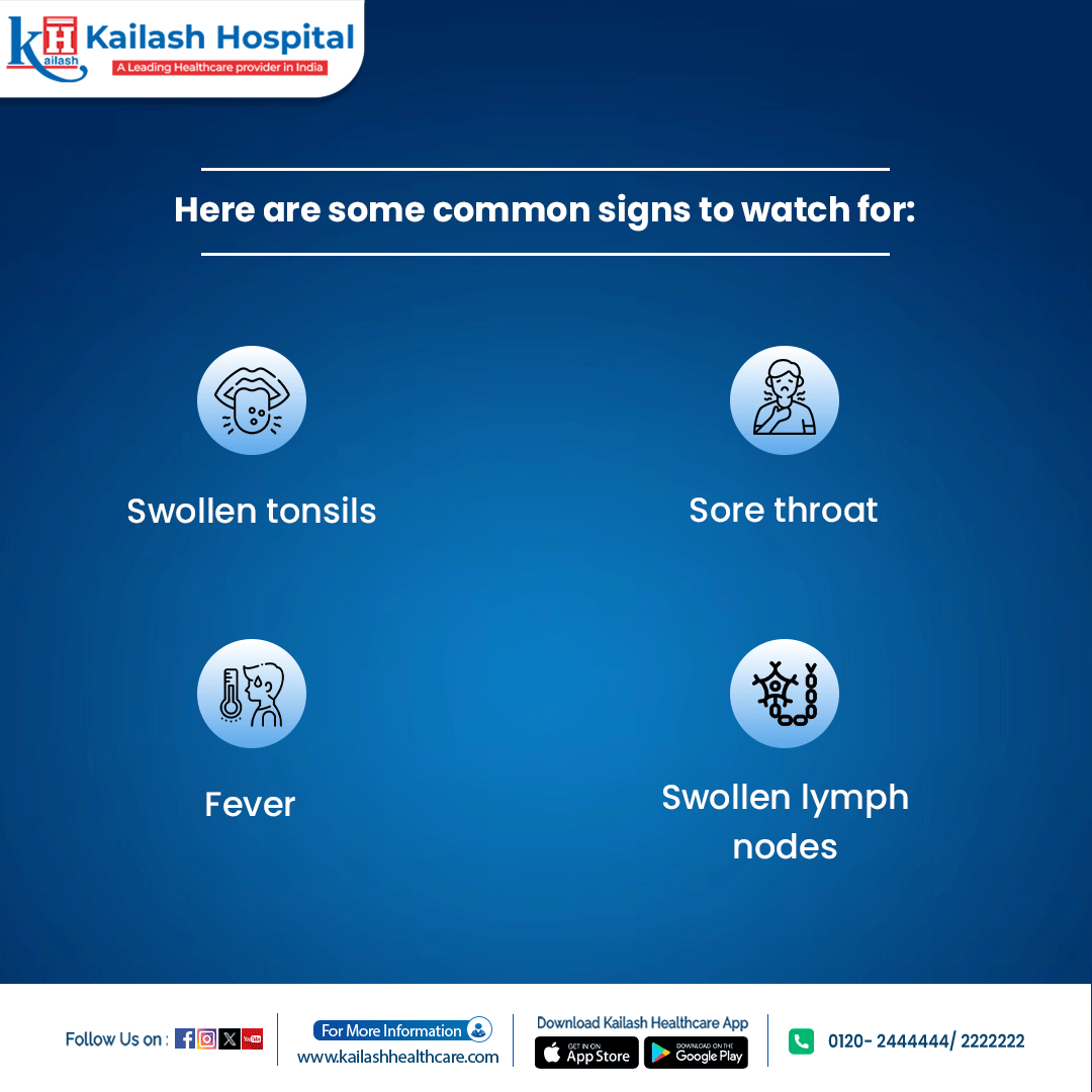 KailashHealth's tweet image. Struggling with a sore throat and swollen tonsils? #Tonsillitis can be uncomfortable. Treat it before getting severe.

#Tonsillitissigns #SoreThroat #HealthTips