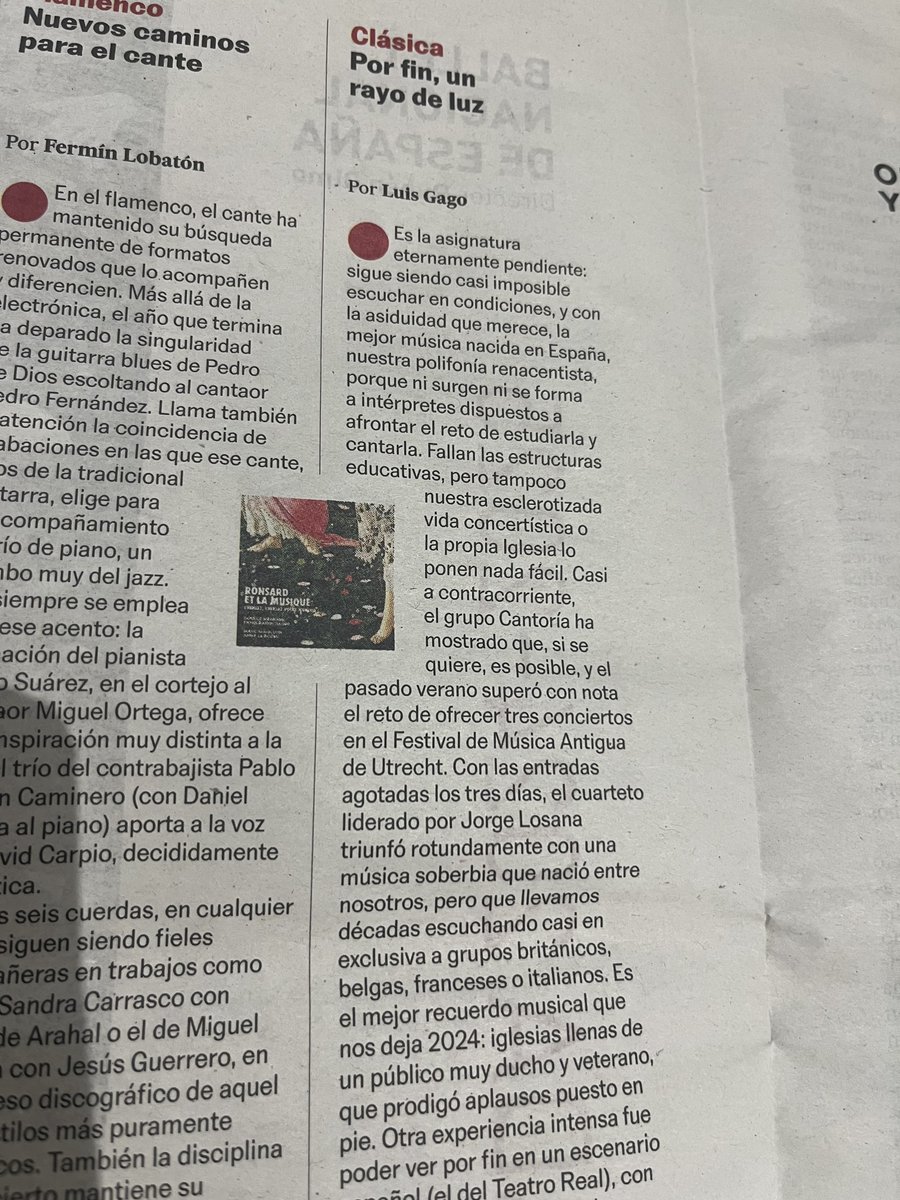 cantoriamusic's tweet photo. 🫀@el_pais nos ha nombrado "lo mejor de la cultura" en música clásica para 2024.

Un año increíble, pero 2025 será mejor. 

No os perdáis nuestros proyectos con @FIMCPeralada, @AytoMurcia, @oudemuziek, @FemasSevilla, @wigmore_hall, @Concertgebouw, @yorkearlymusic, @europalia_... https://t.co/Vql9pkCZ6g