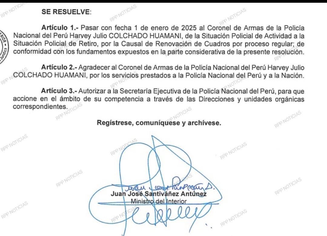 KikesitoVH's tweet photo. #LOULTIMO Policía Nacional pasa al retiro al Coronel Harvey Colchado ex jefe de la DIVIAC vía @RPPNoticias https://t.co/hN69wlELUZ