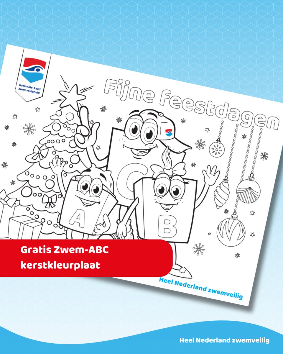 𝗗𝗼𝘄𝗻𝗹𝗼𝗮𝗱 𝗻𝘂 𝗴𝗿𝗮𝘁𝗶𝘀 𝗱𝗲 𝗭𝘄𝗲𝗺-𝗔𝗕𝗖 𝗸𝗲𝗿𝘀𝘁𝗸𝗹𝗲𝘂𝗿𝗽𝗹𝗮𝗮𝘁 ✏️

Hoe leuk is het om deze met de kerstgroet mee te sturen naar de zwemleskinderen? Uitdelen tijdens de laatste les voor de feestdagen kan natuurlijk ook. 

Download👉 bit.ly/3OVrllK