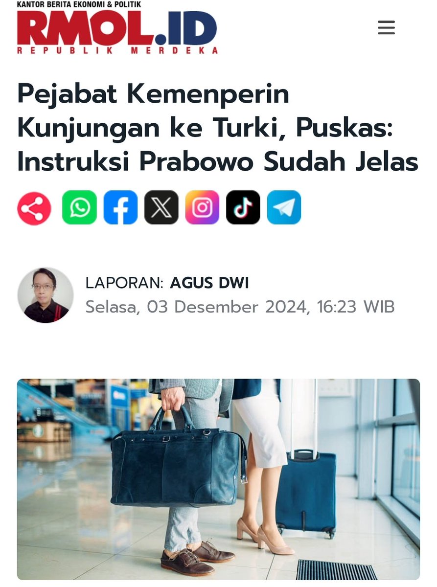 Prabowo Ingatkan Para Menteri, Malah 9 Pejabat Kemenperin Yang Melakukan Perjalanan Ke Luar Negeri..

Mengurangi bukan berarti melarang, tetapi tetap pergi setelah Presiden sampaikan himbauan ya namanya ndableg!!!

=====
Somethinc Jessi Babi Freya tzuyu cireng Feni Nganjuk
