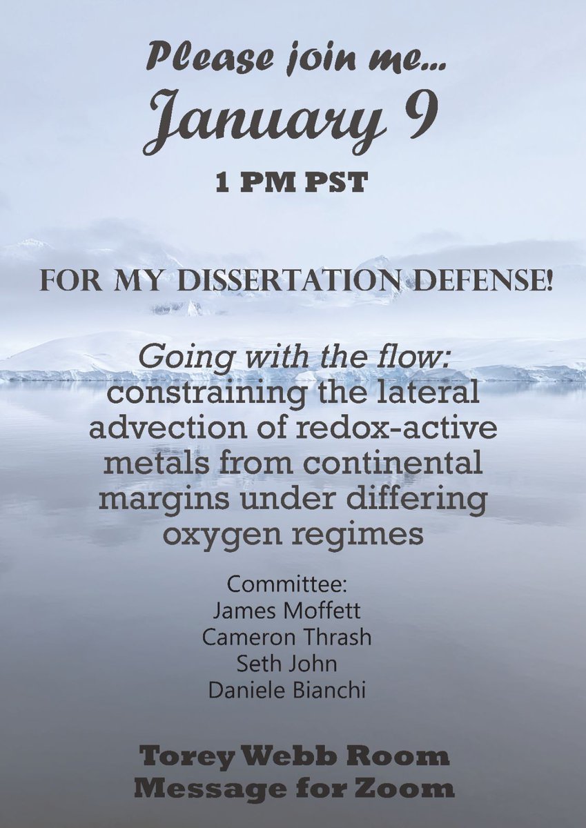 AFloback's tweet photo. Excited to officially announce my PhD defense! If you want to hear about all things iron from the Arabian Sea, Oregon coast, or Amundsen Sea Polynya, 🇦🇶, message me for the zoom link! 🧪🌊🥳 https://t.co/2rxHYrwSho