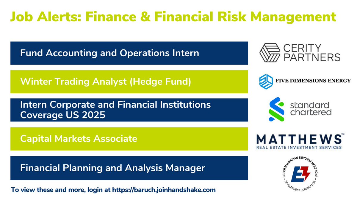 ZicklinGCMC's tweet photo. If you're still looking for spring or summer 2025 internships and jobs, check out these latest opportunities on Handshake! Log in here: https://t.co/jzJaOmLAfe #BaruchCollege #BeBaruch #ZicklinPride #EventsAtTheGCMC https://t.co/7gsjMmErgg