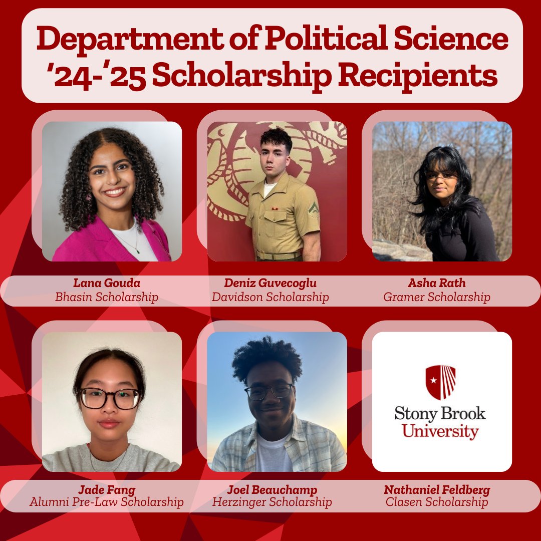 Congrats to our 2024-2025 POL scholarship recipients!
⭐️Jade Fang: Pre-Law Scholarship
⭐️Deniz Guvecoglu: Davidson Scholarship 
⭐️Nathaniel Feldberg: Clasen Scholarship
⭐️Joel Beauchamp: Herzinger Scholarship
⭐️Lana Gouda: Bhasin Scholarship
⭐️Asha Rath: Gramer Scholarship