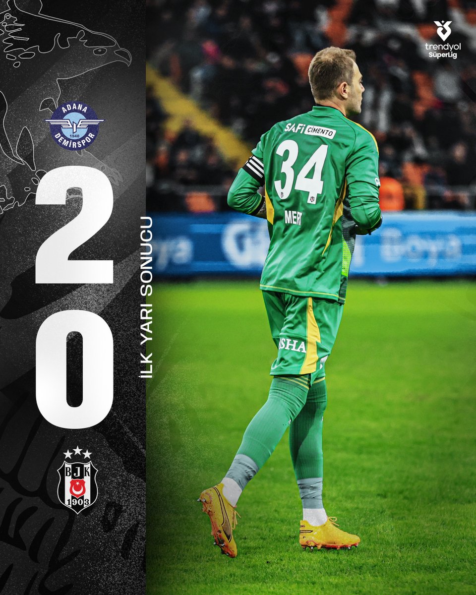 Besiktas's tweet photo. İLK YARI SONUCU | #ADSvBJK [2-0] https://t.co/DUoUYFXYZc