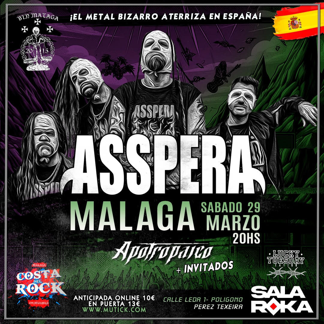 ASSPERA_OFICIAL's tweet photo. 🔥 ¡MALAGA! Agarrense que llega Asspera por primera vez! Se viene una noche inolvidable!
🔥29 de Marzo en Sala Roka desde las 20hs
🤘Invitados: Apotropaico + Invitados!
🎟️Consegui YA tus entradas en https://t.co/pu8Ua9oY8r
#asspera #malaga #españa #tour2025 https://t.co/IIOFrB3x8M