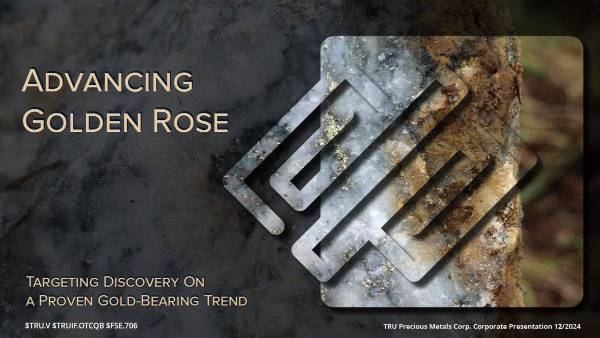 MetalsTru's tweet photo. $TRU.V's latest corporate presentation is now available to view and download from our website. It reflects the significant events of 2024 and the "big picture" perspective on the Golden Rose Project as we move forward.
📃View the presentation: https://t.co/3WYb52bt7e

#TSXV #TRU https://t.co/Y6Xcsw8zI3