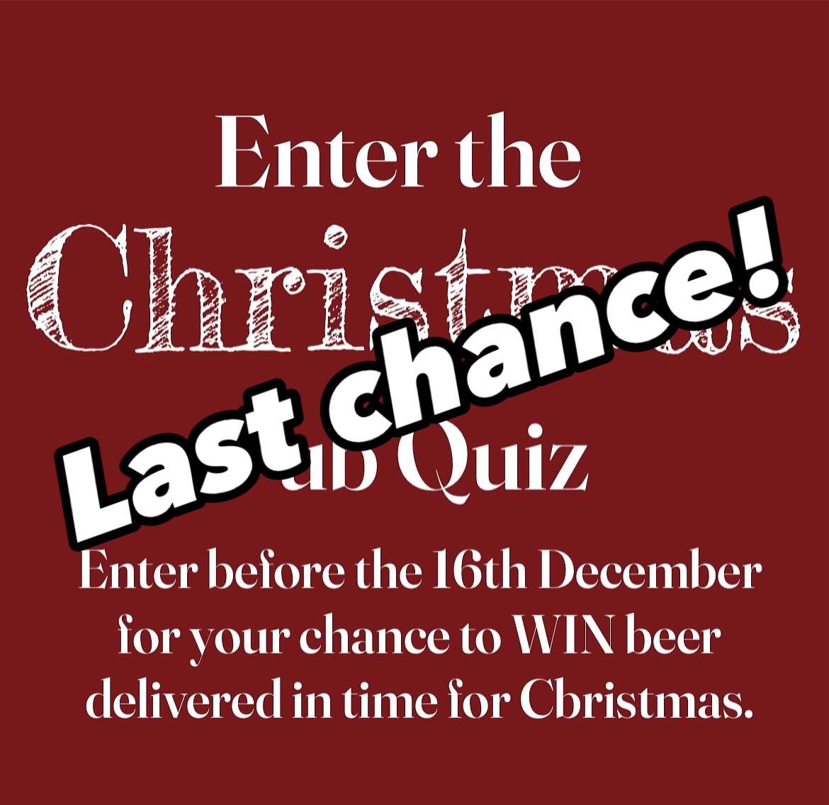 Borderlinesbeer's tweet photo. It’s your last chance to enter our Christmas Pub Quiz and with it all sold out it’s also your last chance to get your hands on some tasty Borderlines beer this Christmas!

Enter by midnight tonight at https://t.co/PTwCmInwgf https://t.co/Fd5eFTzl5S