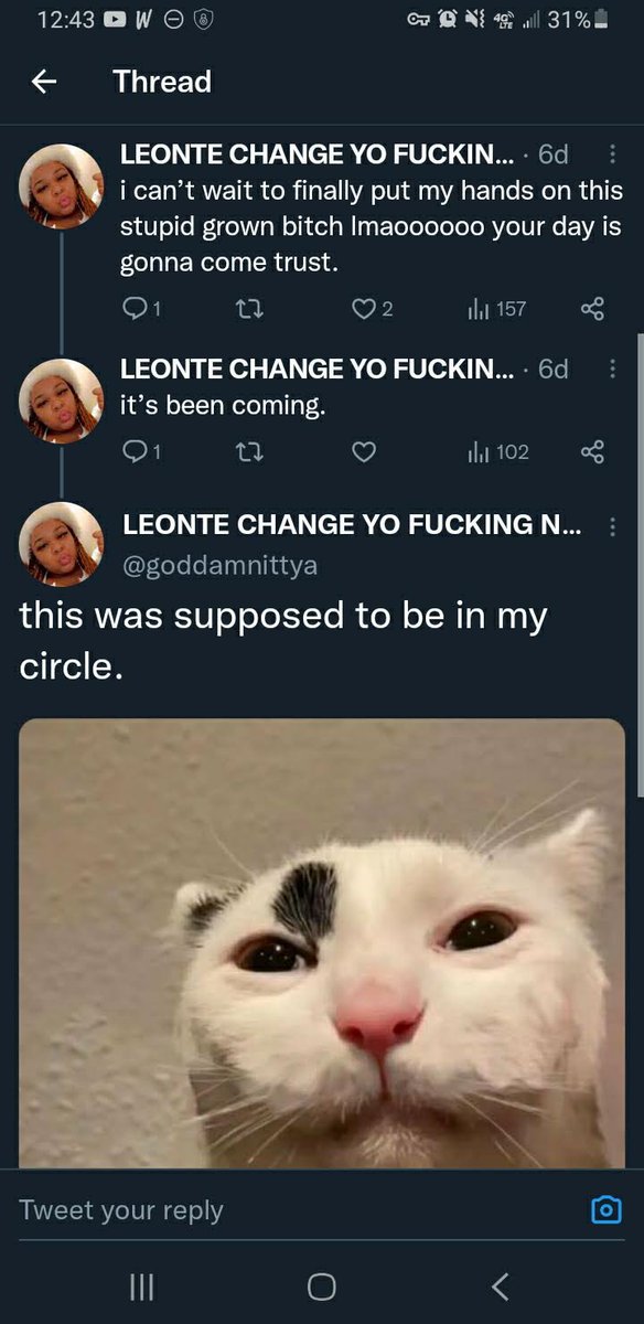 saiyatech's tweet photo. I've been purposely ignoring the constant passive aggressive hints for months but at this point, I'm getting sick of Tya and her shit. 

I wanted to quietly just go because Twitter is just garbage and I refuse to support Elmo Moosk anymore(before you make fun of me paying, stfu, you did too for the checkmark). We both know why you wrote that callout thread about Cardi. You've had nothing but beef ever since she had the balls to stand up to you and question what you were saying. Instead of listening, you had her marked for a long time. 

I don't know why you are so upset about it. You vague tweet on @/raditzbabymomma all the time. The only reason people don't see it is because your so paranoid about screenshots that you never leave them up for more than a few hours. You delete everything. It's also why you removed your whole thread in 2023 admitting you did lewd at the age of 13-14 years old, lying about your age and was canceled hard over it back then.
 
But that's not why I'm here.

I'm here because you keep breaking your word. You forgot we talked on Discord back in, what, early 2024? late 2023? I did everything you wanted, ESPECIALLY because I felt like utter shit over the Toadanne stuff. I was apologetic and I still am. All I wanted to do was come here and vibe, setting hard boundaries and be in my own corner. You couldn't even honor your part of the agreement. 

At the end of the day we were suppose to leave each other alone and you couldn't even do that. You couldn't resist vague tweeting and now you want to go after Cardi?? Oh heck no, absolutely not. 

No, Cardi didn't make up the death threats. Just like how I didn't write about you anonymously either.  Both Cardi and I were flooded with death threats for speaking out against you back in 2023. We didn't manufacture it or make it up.  

The harassment was real and you can't accept that either A) you are projecting what you'd do yourself or B) a one-sided close "friend" of yours is doing it without your approval or C) a troll playing both sides. 

Either way, most of the public threats came from you. The last time Cardi called out on you for anything, your response was telling her to go walk into traffic. You went on a hate rage on me and Cardi for months and you were constantly talking about how you wanted to come to my state and unalive me. I've got the receipt of one but many times of you doing this. 

I'm sure Cardi has plenty of leftover screenshots of the threats and Cardi has full permission to use my discord messages for any proof back in 2023 to show we were bitching about you, Tya, not any manufacturing or any plots.

Our discord conversations will show everything. 

Whatever the case may be, you can grow a pair and ignore it like the rest of us. I'm pretty sure her vague venting isn't hurt you and you literally do it too so I'm sure you are capable of ignoring it. Grow a thicker skin and focus on yourself. I mean, you've won, right? So why do you keep bringing me and Cardi up? Why can't you leave us alone?  Why do you have to keep referring us for over a year? 

It's done and over with. Let it go.  

For my own mental health, I've moved on to 🦋 because it has great moderation tools and I don't have to be paranoid anymore.  I don't have to worry about Tya, or Gogg, or anyone else.  The stalking becomes a non-issue and it's why I'm happier there.  I can roleplay, or vibe, without fear. For the first time in forever, I feel safe and that's all I want to feel. Safe.
 
You are the reason why I lock down my personal accounts since you've got a habit of hunting them down for any dirt  considering you recently called to have someone fired over more speculation with no evidence of anything. Again.  It's how you managed to get my real life details and even obituary, taking advantage of losses in my own personal life. It was through this you tried to speculate in the last callout thread on me, pushing I abused my kid and other child abuse claims while being on Twitter.  

Do you want to know why your Google Doc callout got taken down last time? 

That's why. 

I wasn't reporting for the callout to "censor" you back then, I reported it because you were making claims of child abuse that could have affected my real life and Google agreed you broke TOS over it.

Anyone who agrees with this or finds excuses for it can show themselves the door. If you seriously can't leave me alone then I'd rather stick to a new blue sky. 

Screw off, Tya.