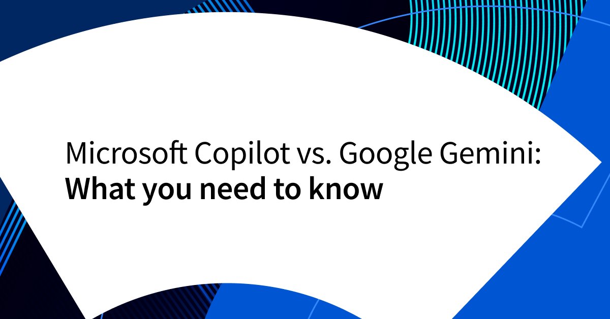 coursera's tweet photo. Microsoft Copilot vs. Google Gemini: Which AI tool is right for you? 🤖💻 

These powerful tools are transforming the world we live in, and understanding their differences can help you choose the best fit for your needs. Swipe through to learn more! 

For an overview of Gemini, consider Google Cloud’s Introduction to Gemini for Google Workspace. https://t.co/VGhay5YFZd

If you want to expand your knowledge of Copilot, look into Microsoft Copilot: Your Everyday AI Companion Specialization. https://t.co/j2XdRK3weK

#AI #Technology #MicrosoftCopilot #GoogleGemini #TechTrends #Coursera