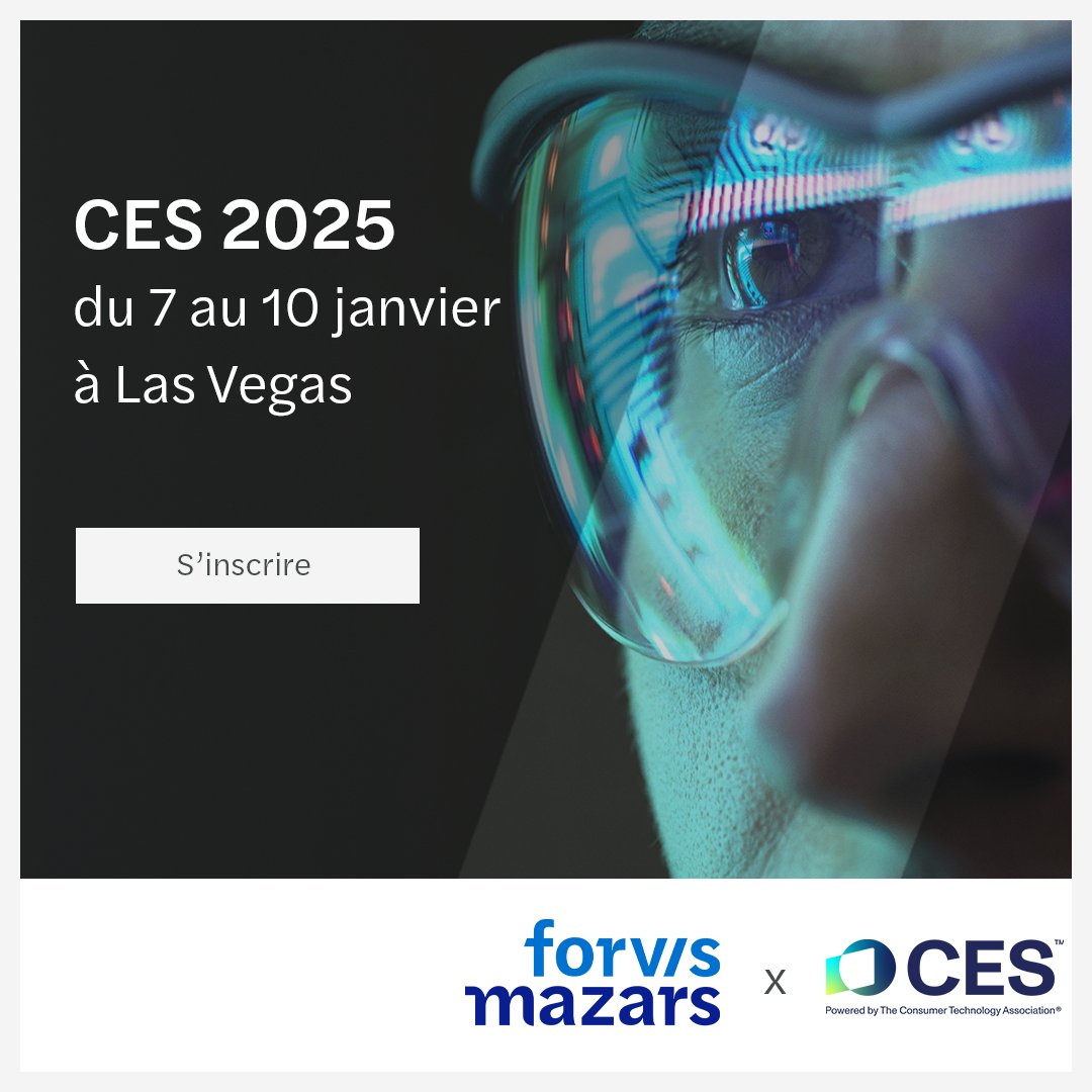 gdevauxmazars's tweet photo. [#CES2025] Ne manquez pas le @CES 2025 à Las Vegas, l'événement #tech le plus prestigieux au monde➡️https://t.co/awx1gaX8d4
🗓️ RDV du 7 au 10 janvier 2025
📍 Las Vegas, USA
#innovation #LearningExpeditions
@ForvisMazarsFR https://t.co/sV9FNvrJm9