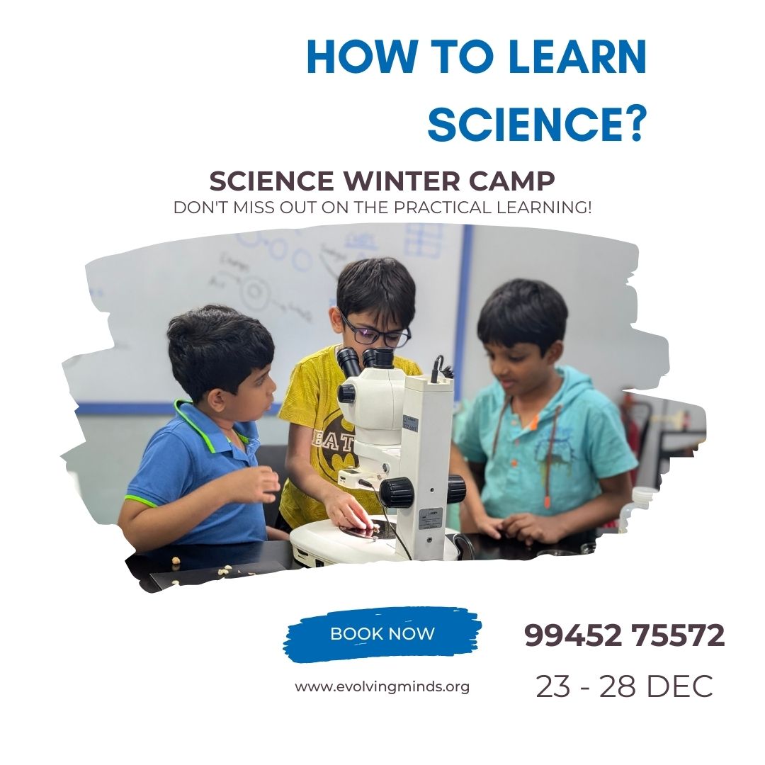 evolvingmindsIN's tweet photo. Join our 5-day Science Winter Camp and watch your child discover science through hands-on exploration! They’ll understand concepts, learn to question, reason, and even build their own functional models. Our mentors focus on guiding discovery rather than just explaining! https://t.co/xpzWtZUOe9