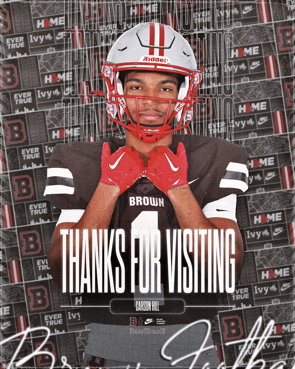 Carson Hill (@carsonhill2025) on Twitter photo Visit was ๐ฅ๐ฅ๐ฅ
Thanks to everyone who made it happen!
It was great to catch up with the coaches and players. Canโt wait to get back on campus!
<a href="/BrownU_Football/">Brown Bears Football</a> <a href="/BrownU_Bears/">Brown Athletics</a> <a href="/CoachW_Edwards/">Willie Edwards</a> <a href="/Coach_Bunk/">Eric Bunker</a> <a href="/BrownHCPerry/">James Perry '00</a> Visit was ๐ฅ๐ฅ๐ฅ
Thanks to everyone who made it happen!
It was great to catch up with the coaches and players. Canโt wait to get back on campus!
<a href="/BrownU_Football/">Brown Bears Football</a> <a href="/BrownU_Bears/">Brown Athletics</a> <a href="/CoachW_Edwards/">Willie Edwards</a> <a href="/Coach_Bunk/">Eric Bunker</a> <a href="/BrownHCPerry/">James Perry '00</a>