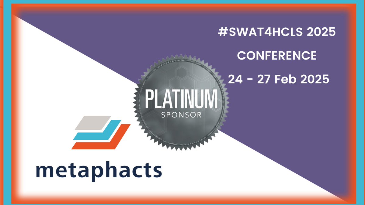 Semantic Web (@swat4hcls) on Twitter photo We are so happy and thankful we have the support from <a href="/metaphacts/">metaphacts</a> again in 2025.
Do not forget to REGISTER‼️ for the event swat4ls.org/workshops/barc…
Call for papers is STILL OPEN☝️ swat4ls.org/workshops/barc… We are so happy and thankful we have the support from <a href="/metaphacts/">metaphacts</a> again in 2025.
Do not forget to REGISTER‼️ for the event swat4ls.org/workshops/barc…
Call for papers is STILL OPEN☝️ swat4ls.org/workshops/barc…