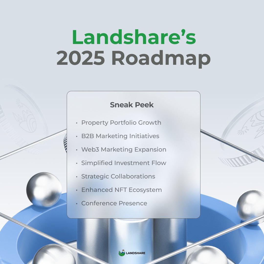 Landshareio's tweet image. 👀 Landshare’s 2025 Roadmap Sneak Peek

As the year wraps up, we’re reflecting on a productive 2024 and looking ahead to what’s coming in 2025. Here’s a quick glimpse at the exciting plans we have in store for the Landshare community:

🏡 Property Portfolio Growth. With the…