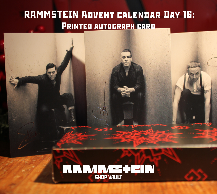 RammsteinShopUn's tweet photo. Rammstein advent calendar day 16 🎄:
Autograph card.
This year ones are using picture from the Untitled Album 2019 photoshoot by Jes Larsen.
#Rammstein #RammsteinShop #card #autographcard #Autograph https://t.co/h5hDxRtlxa