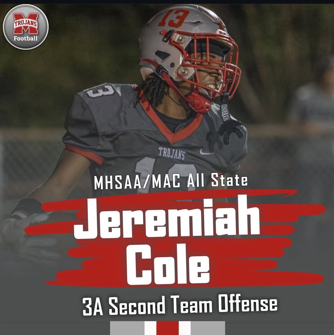 Blessed to be name Region 6-3a Offensive Player of the Year &amp; 3a Second Team Offense All State 🖤‼️