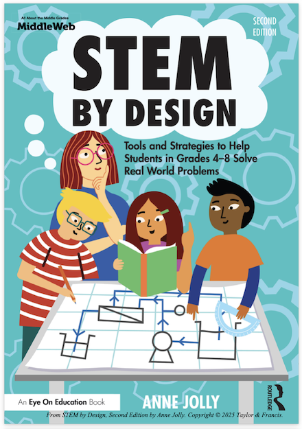 middleweb's tweet image. We're excited to announce the publication of STEM By Design: Tools and Strategies to Help Students in Grades 4–8 Solve Real-World Problems. It's the 2nd Ed. of Anne Jolly's bestseller – completely updated, awesome, and on sale. #STEM #NGSS @NSTA #STEMed

routledge.com/STEM-by-Design…