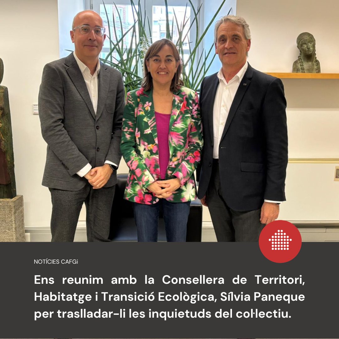cafgirona's tweet photo. 💬🤝 Ens reunim amb la Consellera de Territori, Habitatge i Transició Ecològica, @SilviaPanequeper traslladar-li les inquietuds del col·lectiu. 

T'HO EXPLIQUEM 👉https://t.co/xvb8H7rRdS https://t.co/K4HmuSPxVH