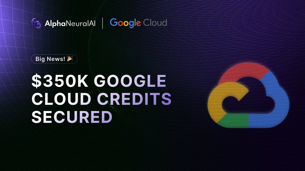AlphaNeural's tweet photo. Gm gm everyone 🙌 We've got some amazing news today, we're excited to share that AlphaNeural AI has been approved for an additional $350K in cloud credits through the @GoogleStartups. 

This is a significant milestone and strong affirmation that we're on the right track, as such support is rarely granted. 

We'll be putting all these credits to good use 🤖 Congratulations to the entire team for making this possible 🥳🎊.