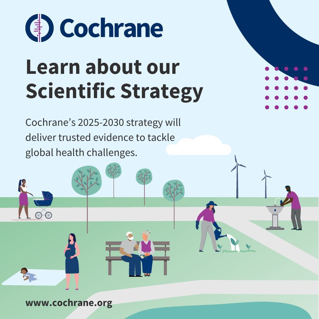 Cochrane is committed to addressing today's urgent health challenges with our new scientific strategy!
Key focus areas include:
🔹 Maternal, newborn &amp; child health
🔹 Multiple chronic conditions
🔹 Infectious diseases
🔹 Climate change &amp; sustainability 
buff.ly/3NAU2E7