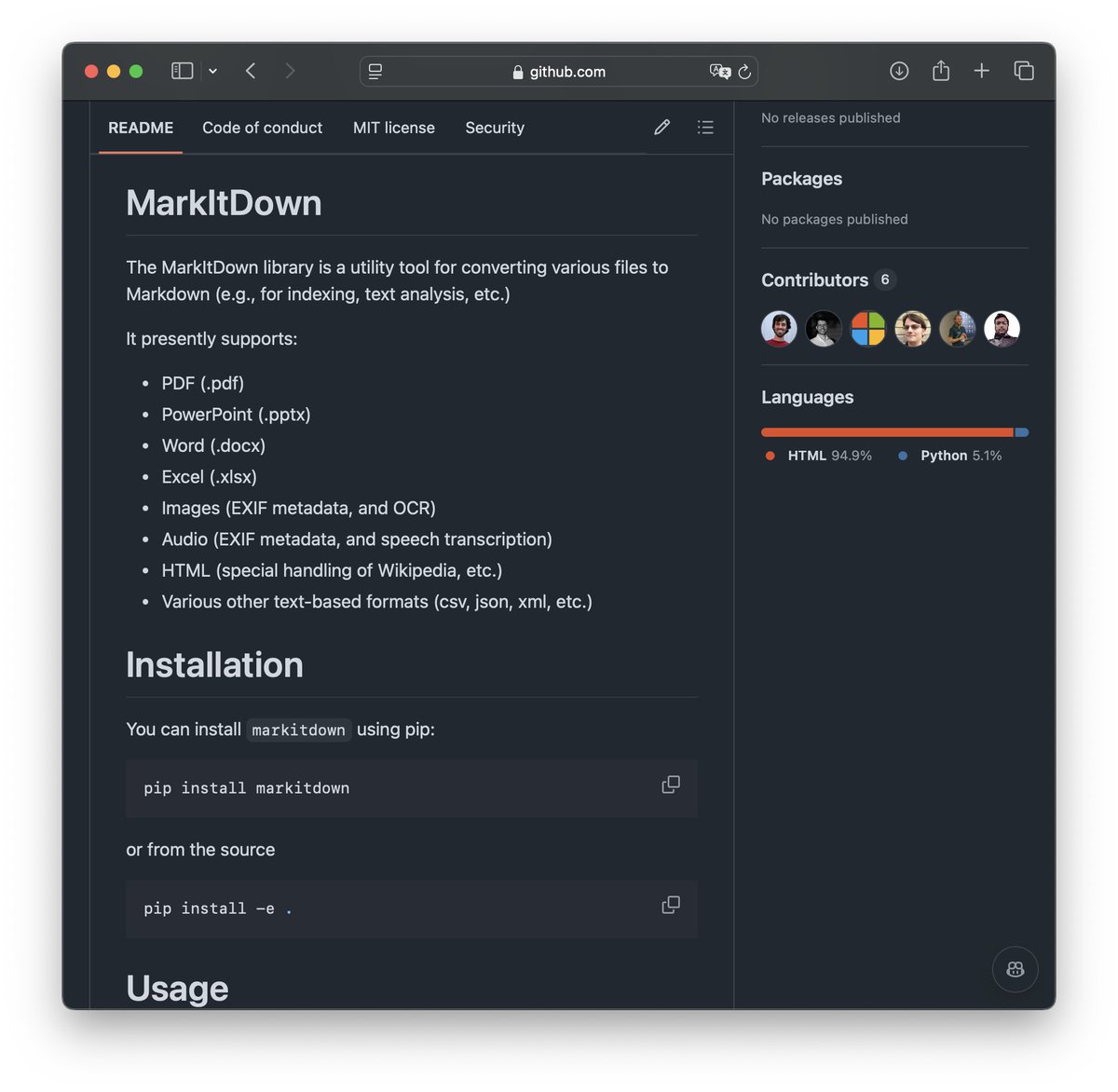 reach_vb's tweet image. Microsoft open sourced MarkItDown - convert files to Markdown - perfect for using with LLMs! 🔥