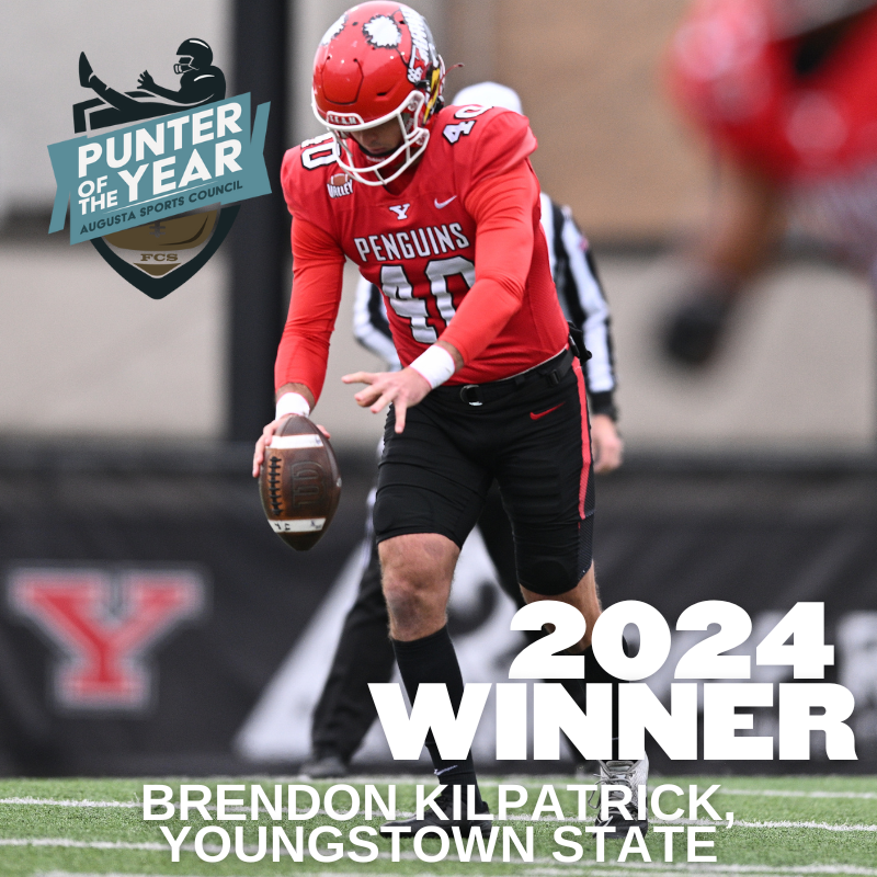 FCS Punter of the Year (@fcspunterofyear) on Twitter photo 2024 FCS Punter of the Year Award 𝒘𝒊𝒏𝒏𝒆𝒓:
𝐁𝐑𝐄𝐍𝐃𝐎𝐍 𝐊𝐈𝐋𝐏𝐀𝐓𝐑𝐈𝐂𝐊, <a href="/ysufootball/">Youngstown State Football</a>
#FCSPunteroftheYear | #FCSFootball 2024 FCS Punter of the Year Award 𝒘𝒊𝒏𝒏𝒆𝒓:
𝐁𝐑𝐄𝐍𝐃𝐎𝐍 𝐊𝐈𝐋𝐏𝐀𝐓𝐑𝐈𝐂𝐊, <a href="/ysufootball/">Youngstown State Football</a>
#FCSPunteroftheYear | #FCSFootball