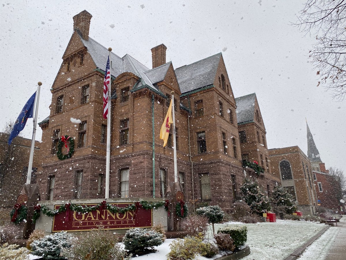 GannonU's tweet photo. We wish our Gannon students, faculty and staff happy holidays, rest and peace over this winter break. ❤️💚 Here are updates to hours and operations for our Ruskin and Erie Campuses during this time: https://t.co/jWN0TQnKH4 https://t.co/FaIPl7vbco