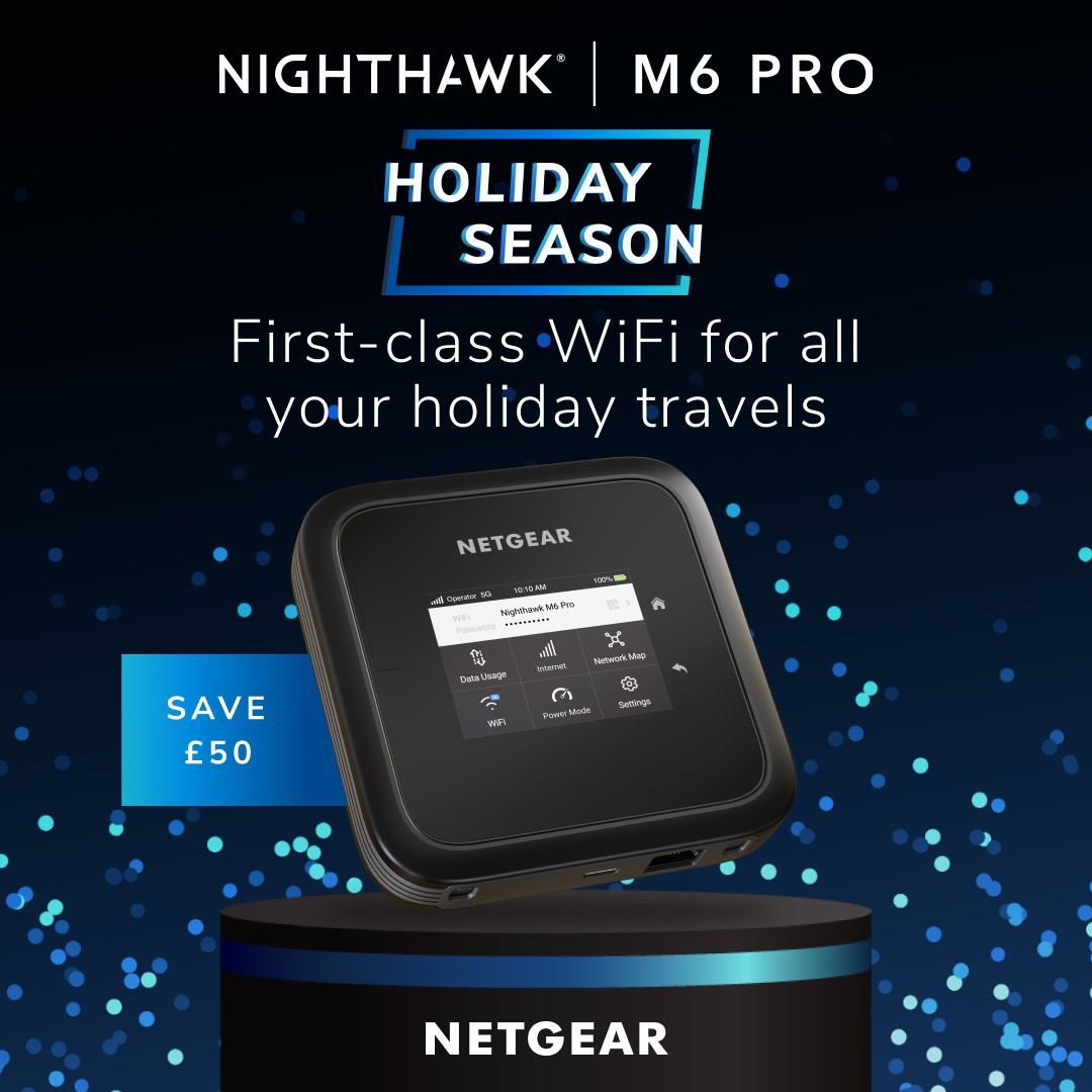 NETGEAR_UKI's tweet photo. Make your holiday travels a breeze with the Nighthawk M6 Pro! Enjoy fast, reliable WiFi wherever you go, stay connected and share those special moments. Save £50 today.
https://t.co/eu4AgmmySF
#Netgear #HolidayTravels #FastWiFi #StayConnected #Nighthawk #Nighthawkrouter https://t.co/Fy4rpwl00U