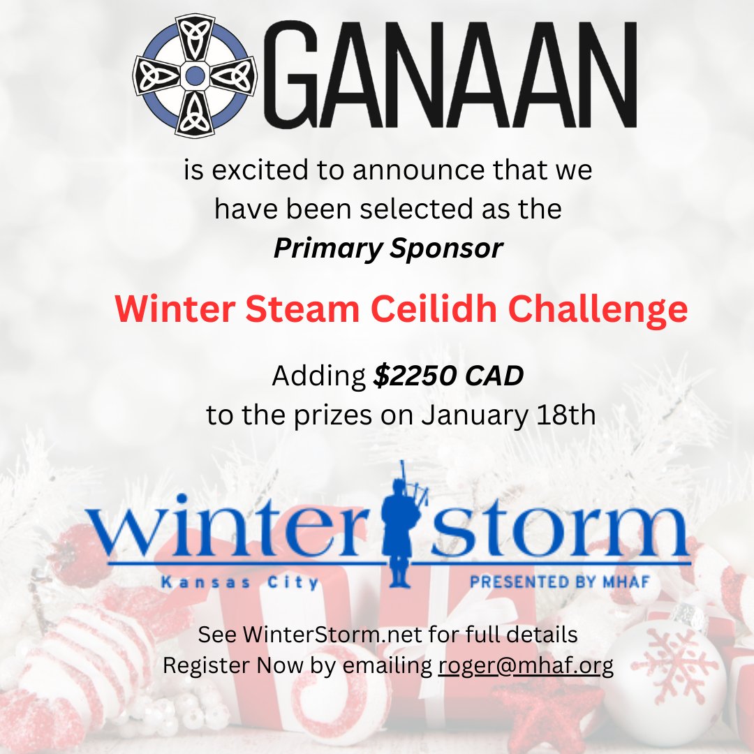 Who doesn't like a party. If you are at Winter Storm, now is the best time to enter the Winter Steam Ceilidh Challenge with GANAAN being selected as the Primary Sponsor adding $2250 CAD to the prize pool. #WinterStorm #CeilidhChallenge #GANAAN #PipesDrums