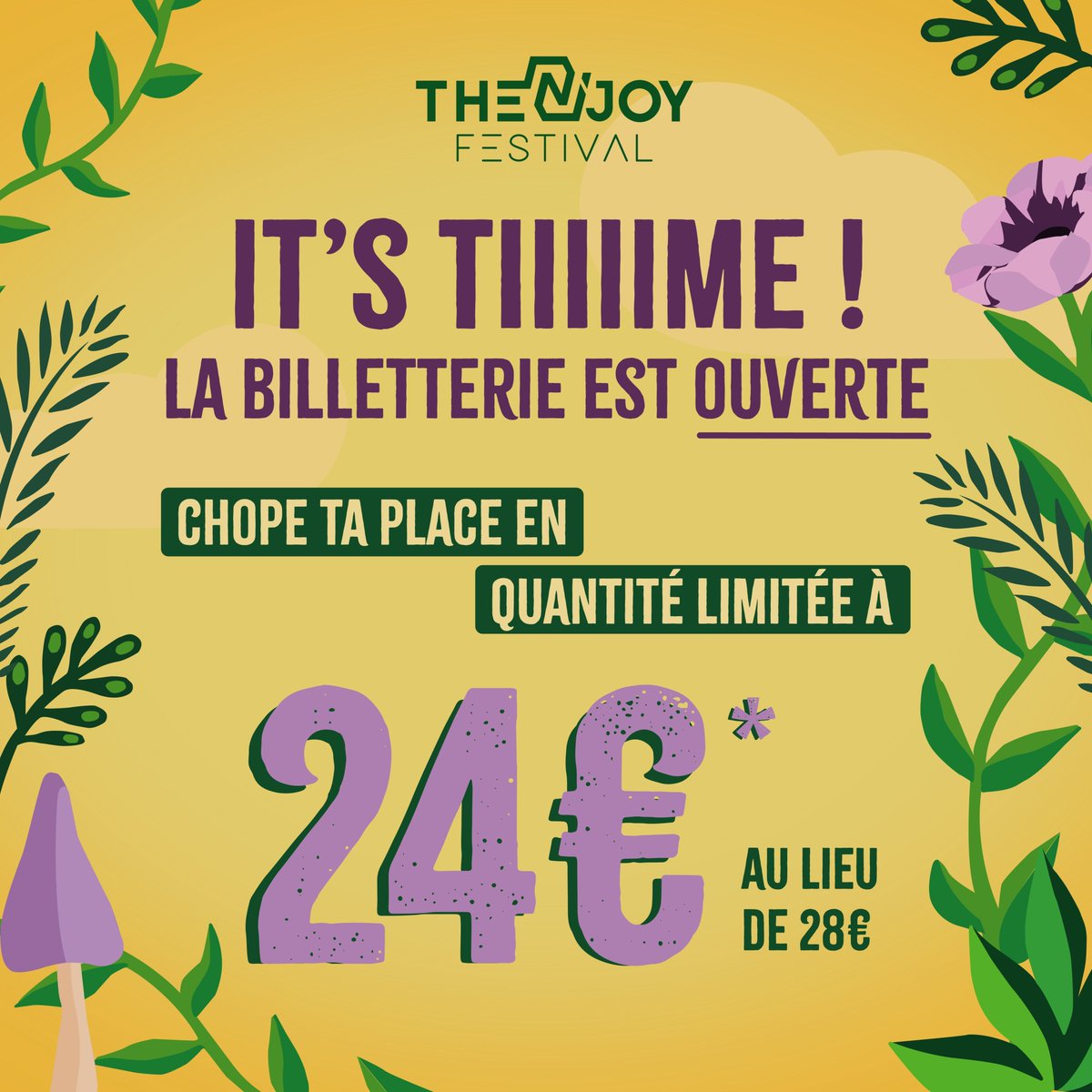 njoy_the's tweet photo. 🎟️ OUVERTURE BILLETTERIE 🎟️

Amis festivaliers, la billetterie est ouverte 🙌🏻

Profitez de l’offre de Noël pour obtenir votre place moins cher ! Il y en aura pas pour tout le monde (quantité limitée ‼️)

📢 Rendez-vous sur https://t.co/cxgUjW2OLG pour choper vos places à 24€. https://t.co/bBGyQHgs9G