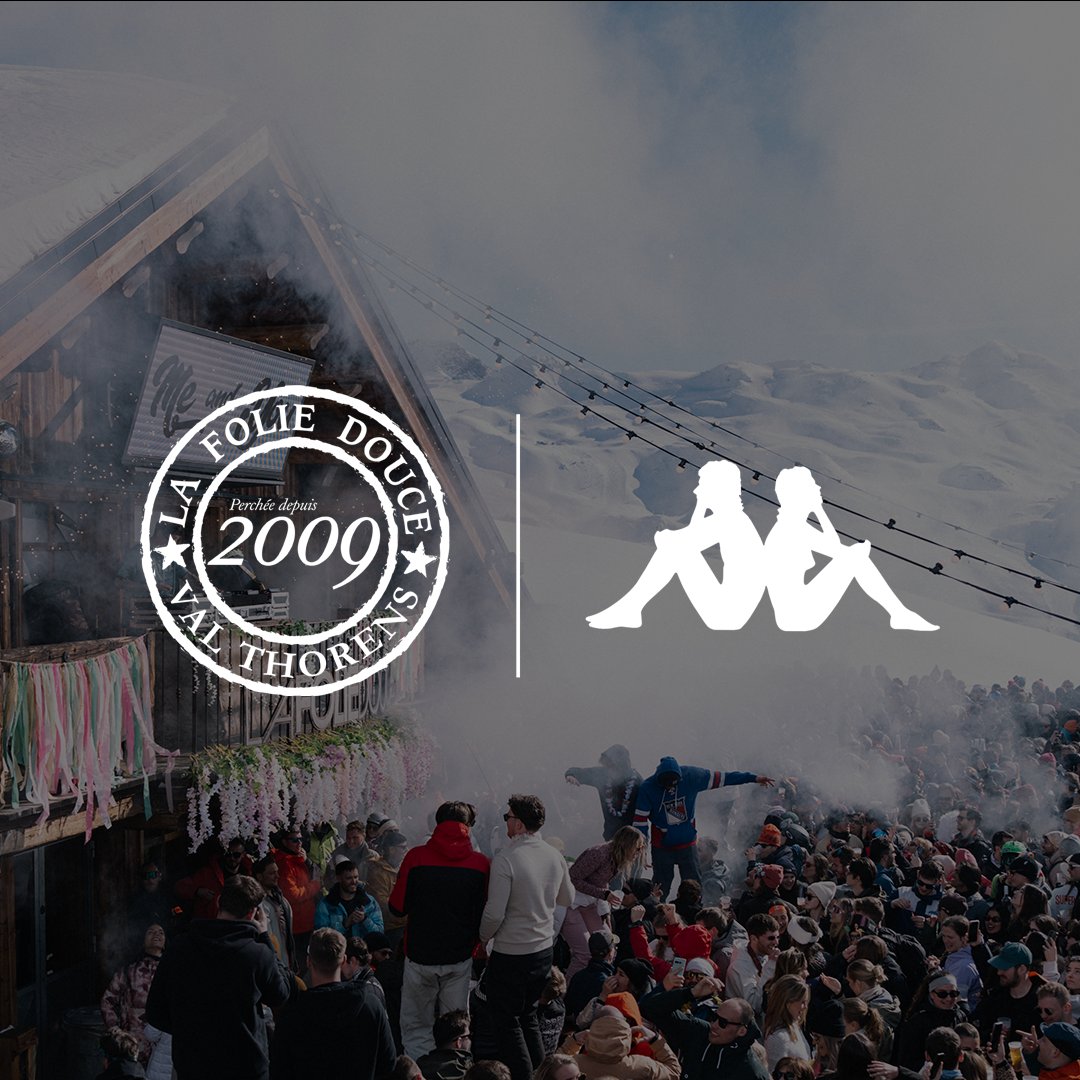 KappaFrance's tweet photo. Kappa et La Folie Douce Val Thorens s'associent pour une expérience hivernale unique ❄

Kappa habillera le staff avec des équipements techniques personnalisés et proposera des produits lifestyle au shop.

Nos produits ski 👉 https://t.co/YaJQLMF3YN

#lafoliedouce #kappa https://t.co/GYIWJWzgbk