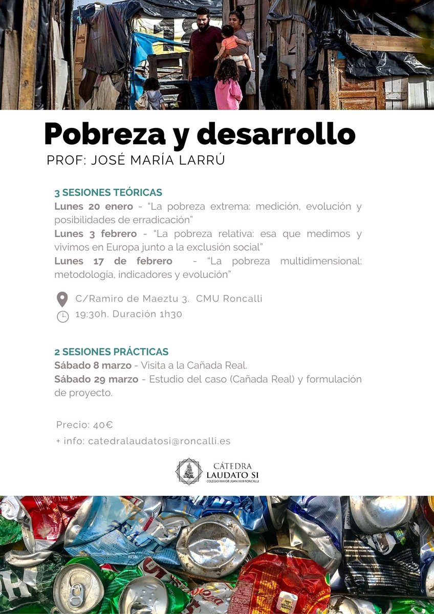 Catedra_LS's tweet photo. Curso sobre #pobreza y #desarrollo con el prof. José María Larrú a partir de enero. ¡Retwittea! 

Inscripciones aquí: https://t.co/hskpVnVgR6

#catedraLaudatoSi https://t.co/iA5ly0yJIJ