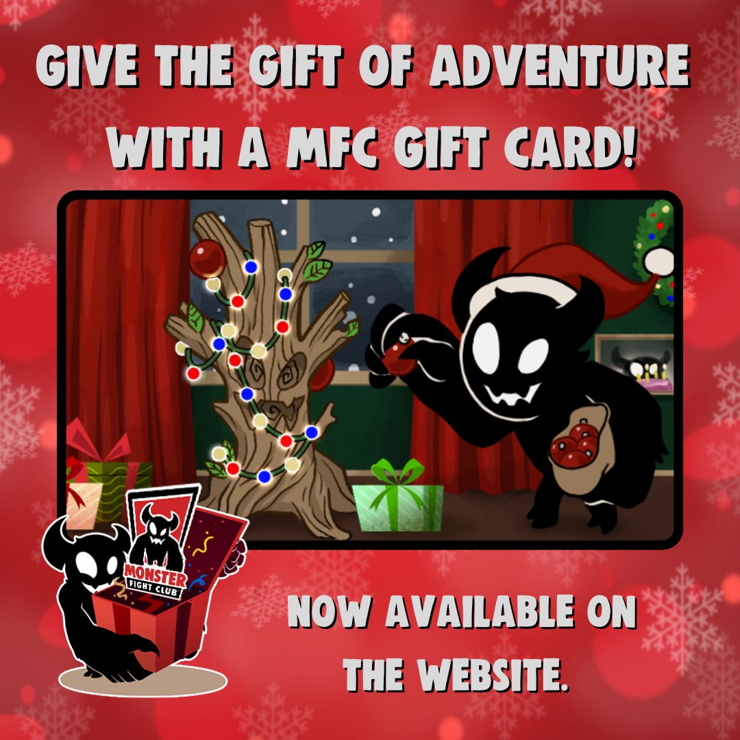 MonsterFight31's tweet photo. Give the gift of Adventure with a MFC E-Gift Card! Now available on the website.

We get it. Getting gifts for gamers can be hard when you don't know what they might already have or need. We are here to help. Get an E-Gift Card for your friends and family and remove the stress of the guess.

https://t.co/ihGWXwRDHk
.
We also offer a print and fold Holiday card for free on the website.
.
.
.
#monsterfightclub #tabletopgaming #tabletopterrain #tabletopminiatures #monsterscenery #tabletopwargaming #hobbygames #boardgames #scalemodel #wargamingterrain #gaminggifts #holidayshopping #giftcards #giftofgame #giftideas
