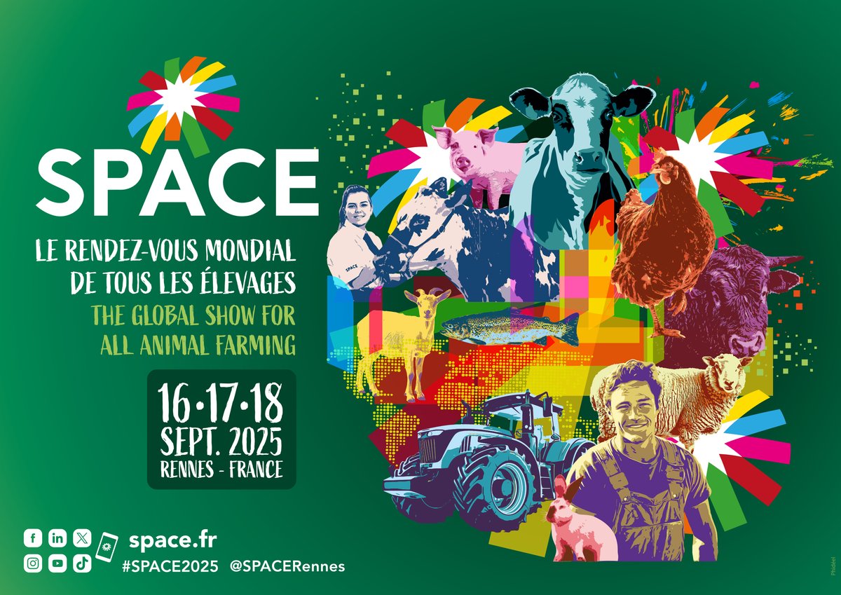SPACERennes's tweet photo. Save the Date ! 🗓️ Dans 9 mois, nous vous donnons rendez-vous pour le #SPACE2025, votre Salon de la rentrée qui attire chaque année + de 1 200 exposants et + de 100000 visiteurs de 120 pays ! 👉Restez connectés pour suivre toute la préparation de cette 39e édition ! #TousAuSPACE https://t.co/CxAM9BF1Q4
